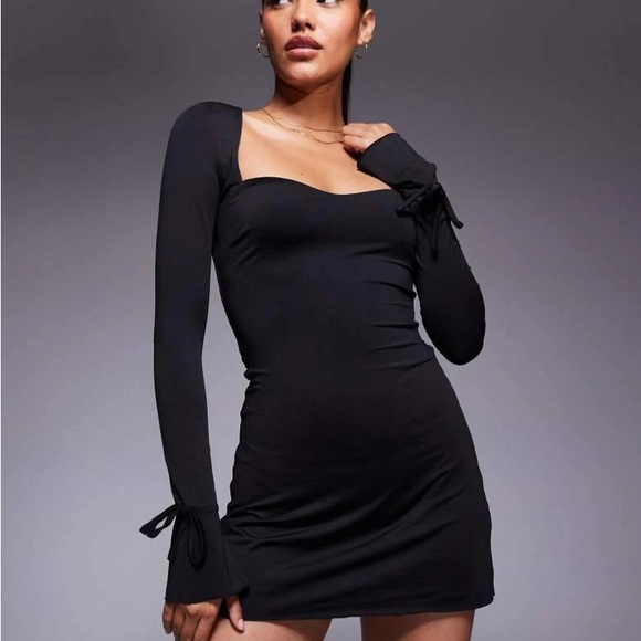 Princess Polly Dresses & Skirts - Princess Polly Dalzine Black Long Sleeve Mini Dress Size 2